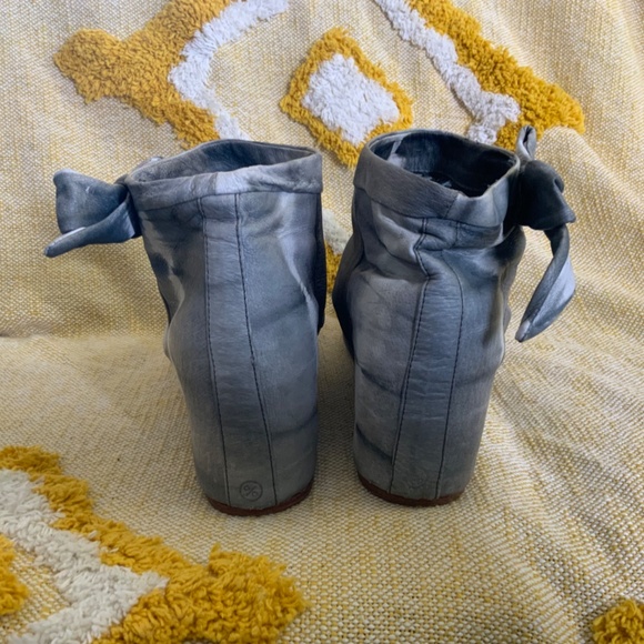 80% 20 Grey Tie Dye Leather Peep Toe Wedge Heel SIZE 9 - Picture 9 of 11